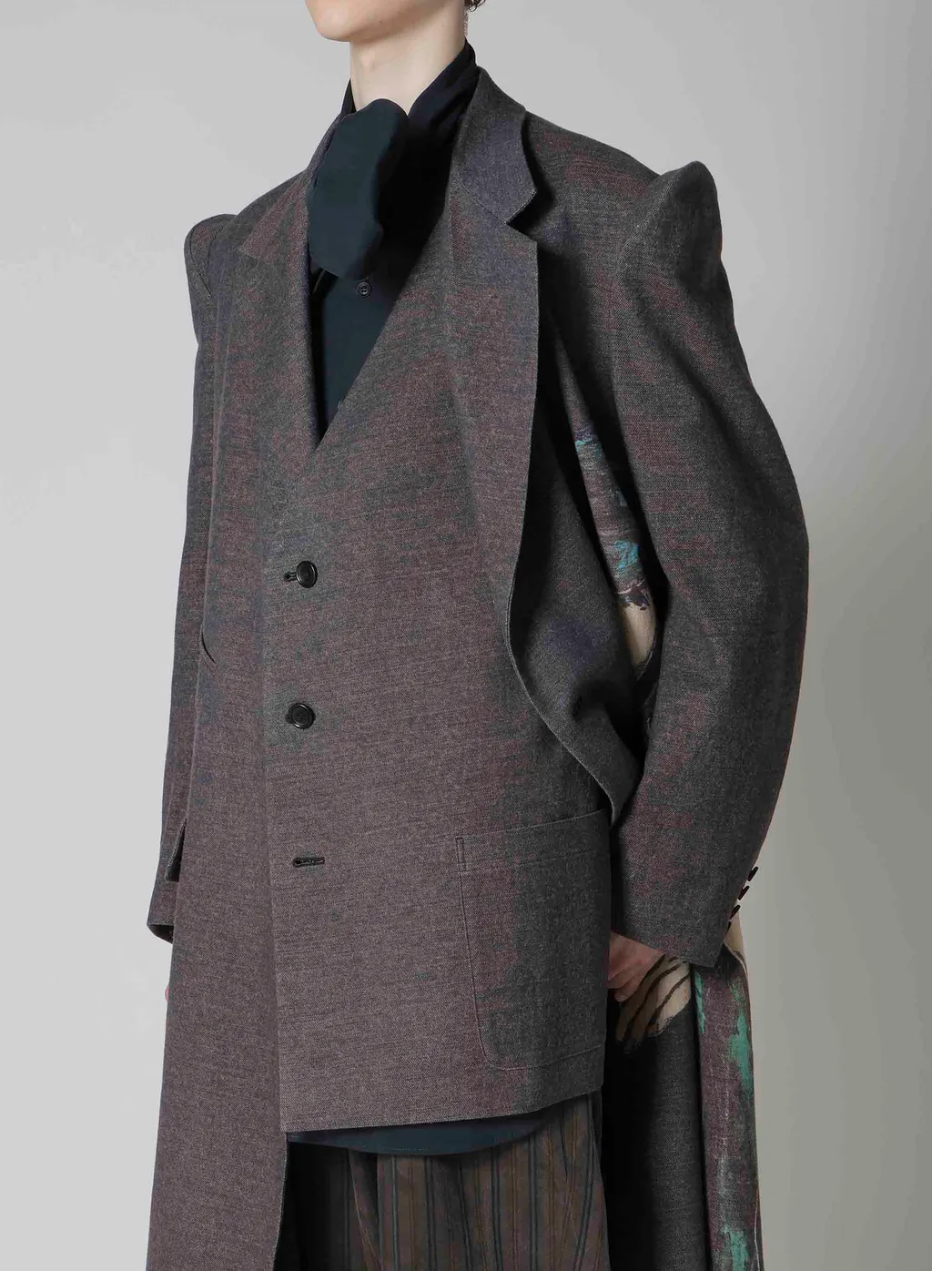 Lady Print Pinched Shoulder Jacket
