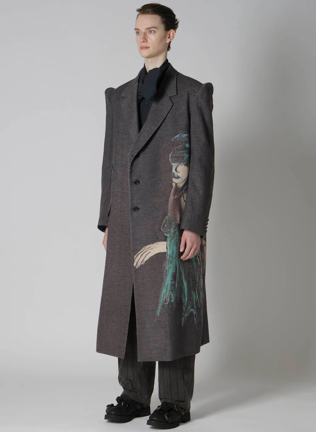 Lady Print Pinched Shoulder Jacket