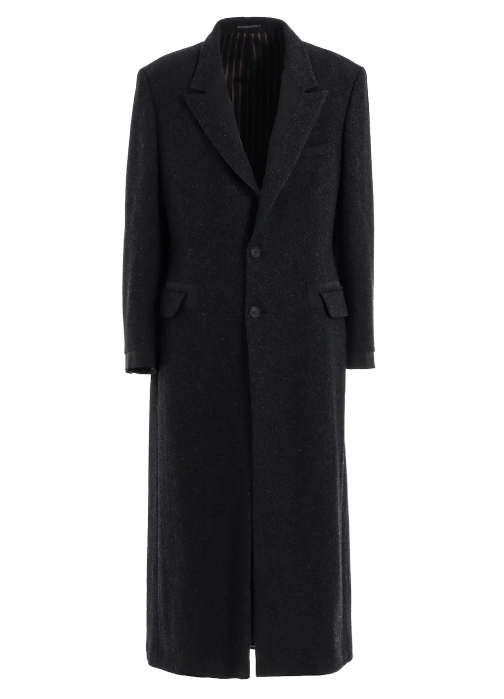 Dobby Tweed Peak Lapel Long Jacket
