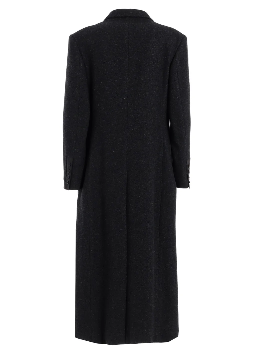 Dobby Tweed Peak Lapel Long Jacket