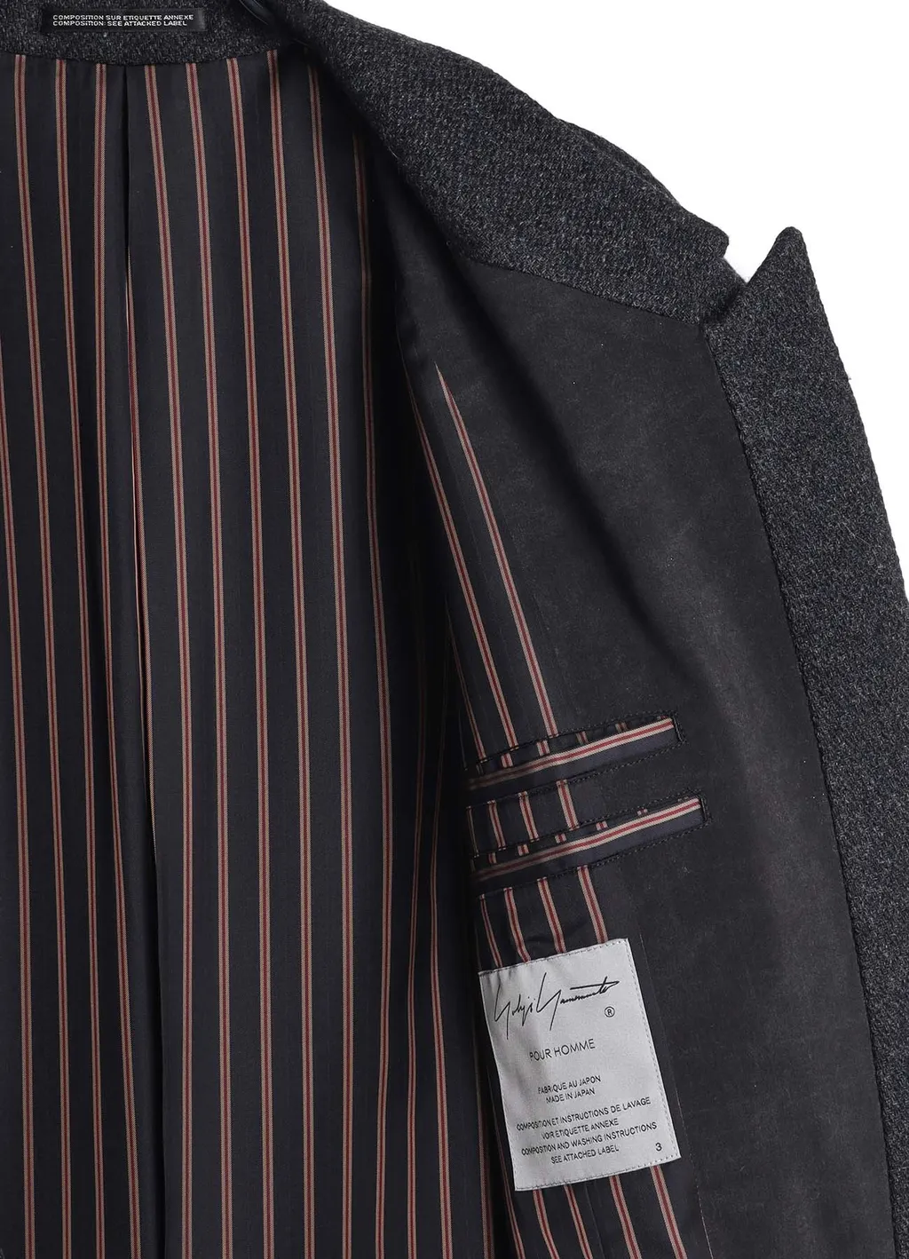 Dobby Tweed Peak Lapel Long Jacket