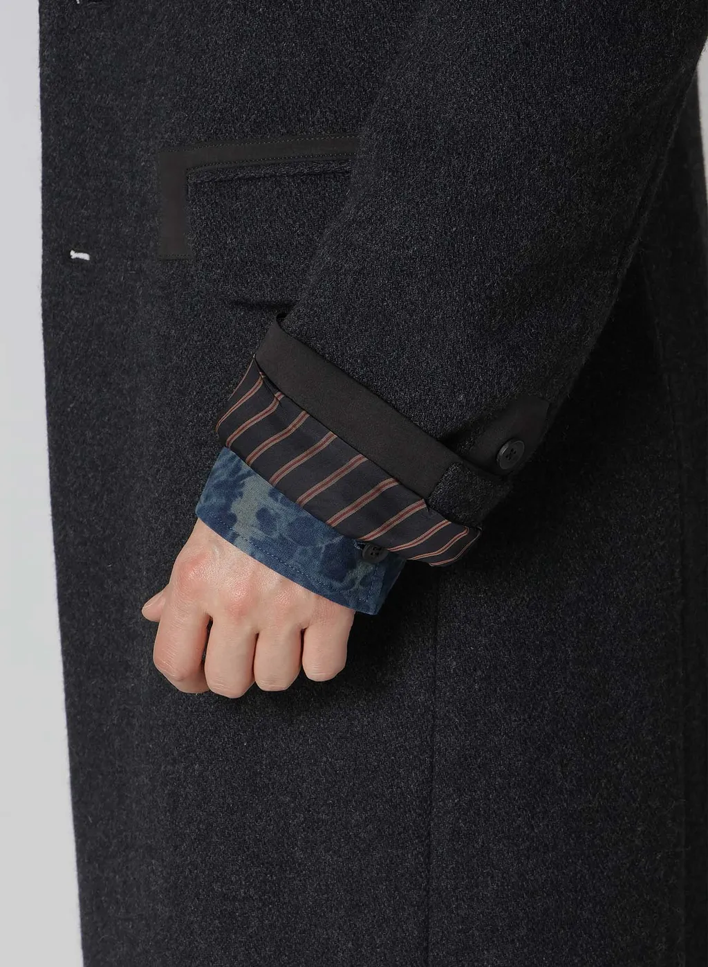 Dobby Tweed Peak Lapel Long Jacket