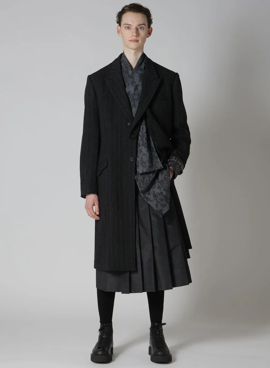 W/Tweed St Light Pattern Lapel Attachable Jacket