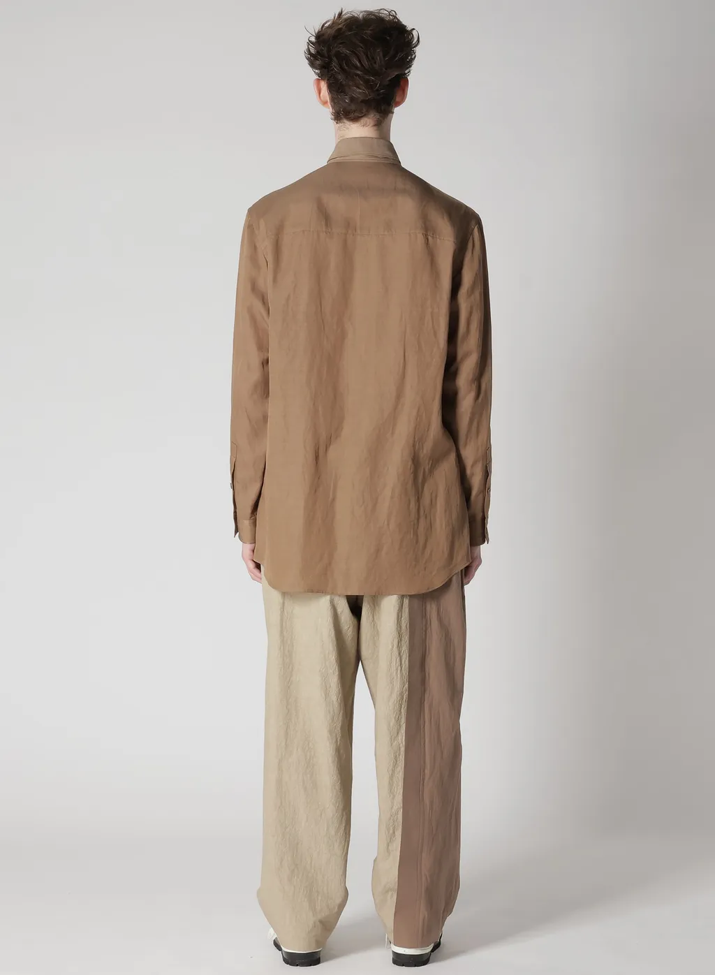 Cu/C/Flax Stand Collar Shirt