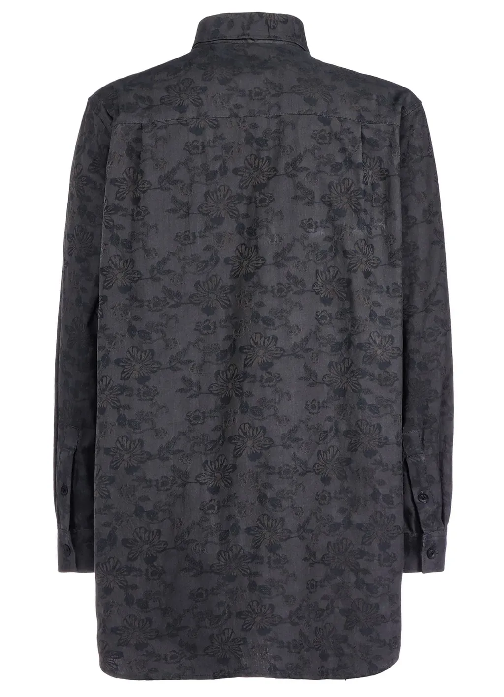Ink Flower Design+Leathr Panel Blouse