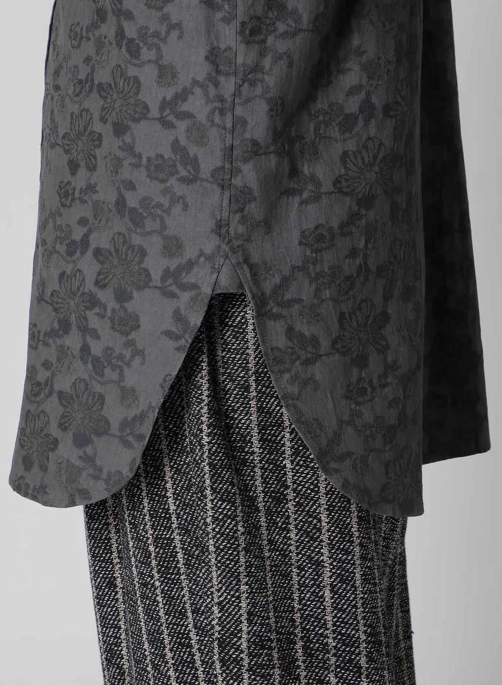 Ink Flower Design+Leathr Panel Blouse