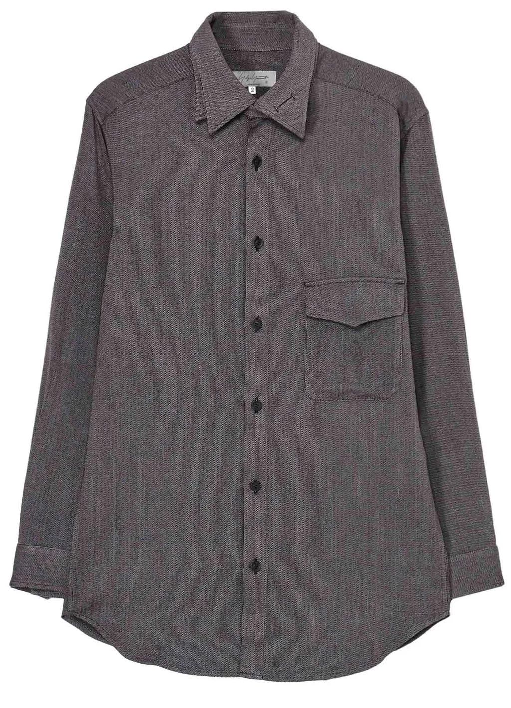 Ry M Herringbone Collar Tab Blouse