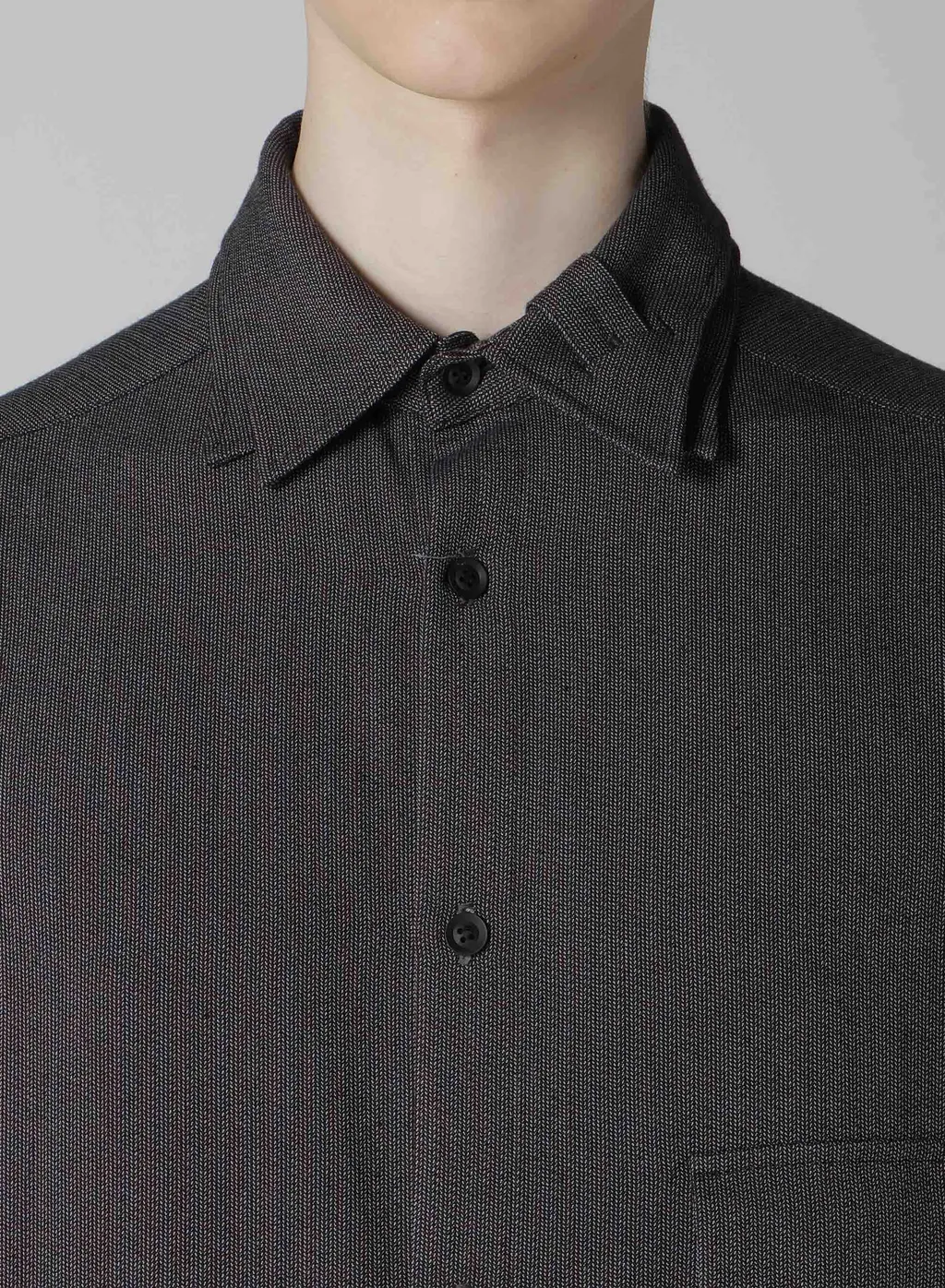 Ry M Herringbone Collar Tab Blouse