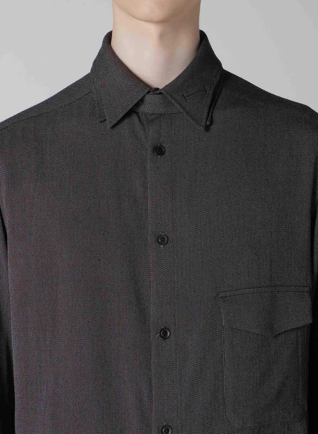 Ry M Herringbone Collar Tab Blouse