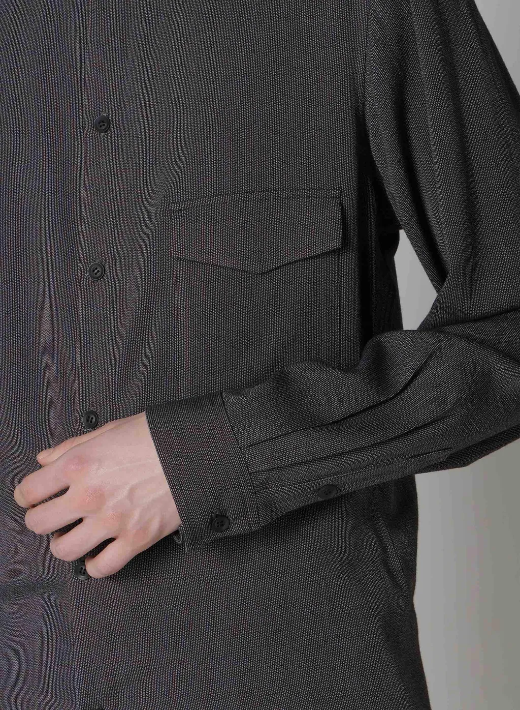 Ry M Herringbone Collar Tab Blouse