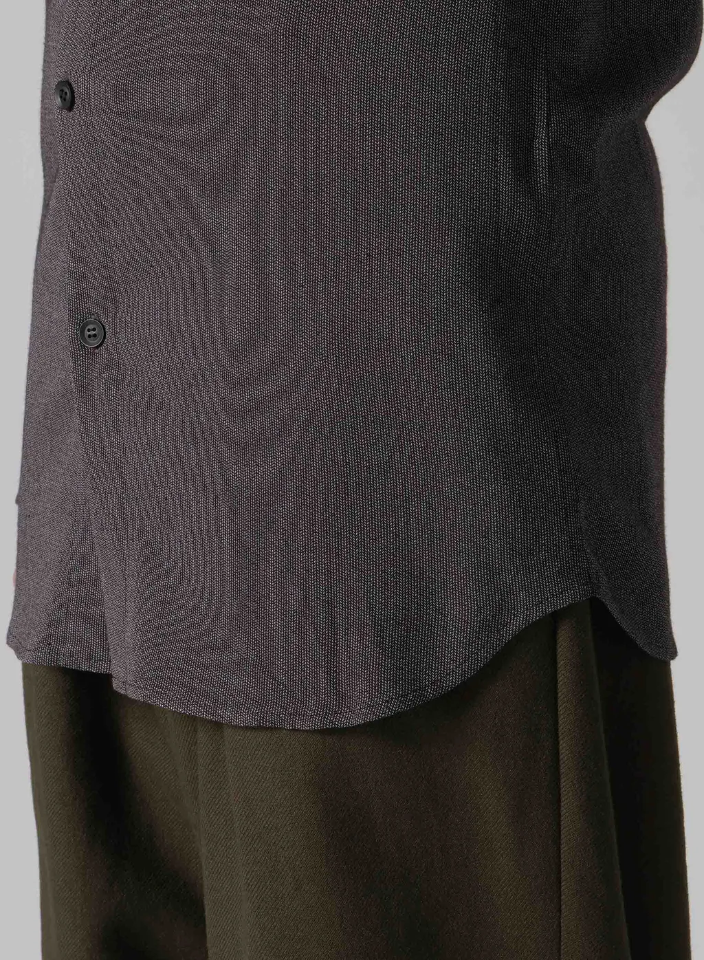 Ry M Herringbone Collar Tab Blouse