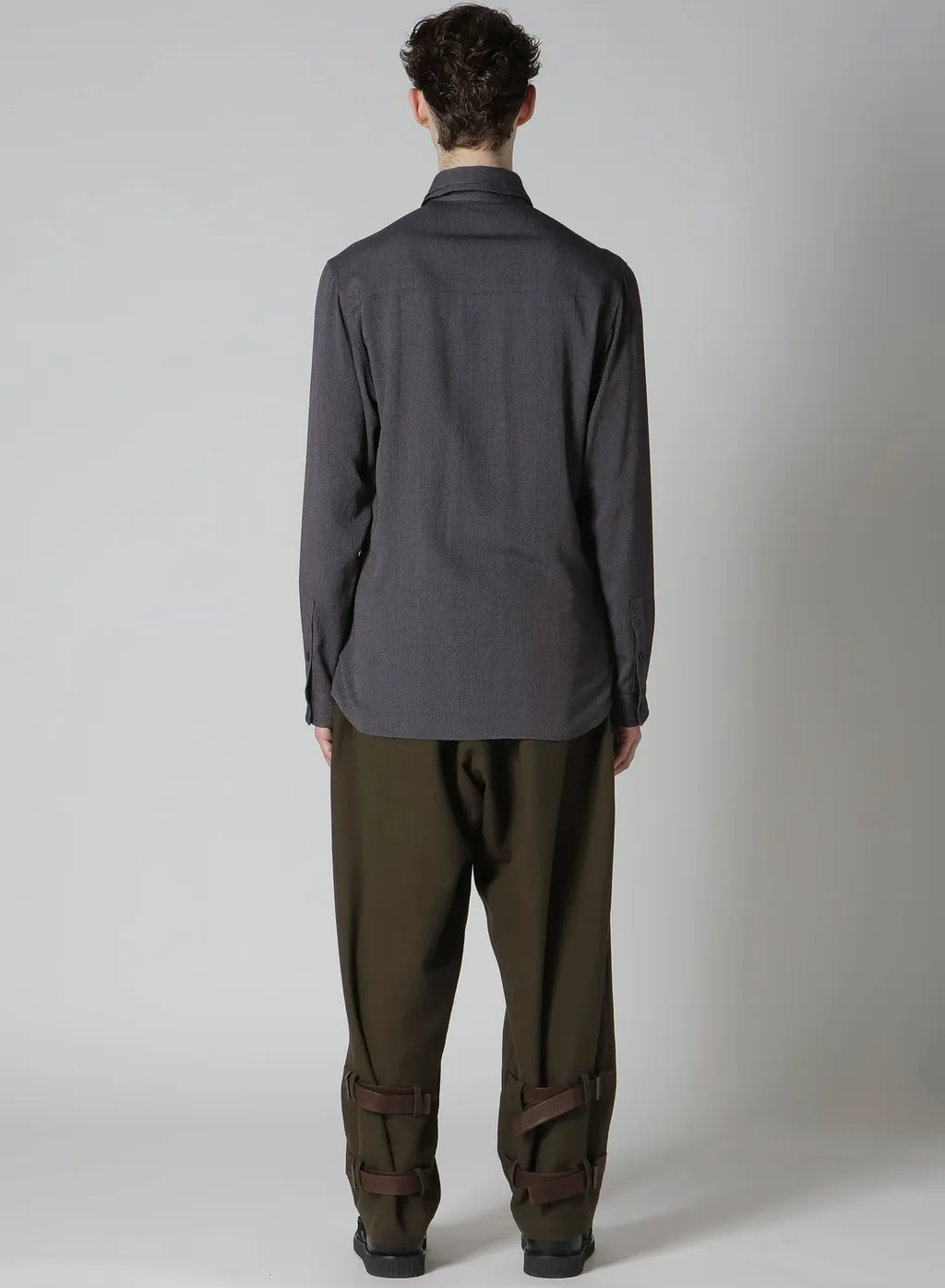 Ry M Herringbone Collar Tab Blouse