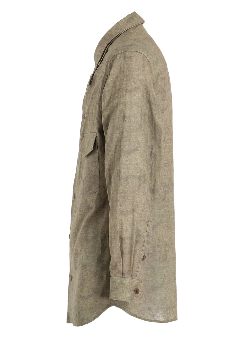 Cotton Linen Herringbone 5 Way Collar Tab Blouse