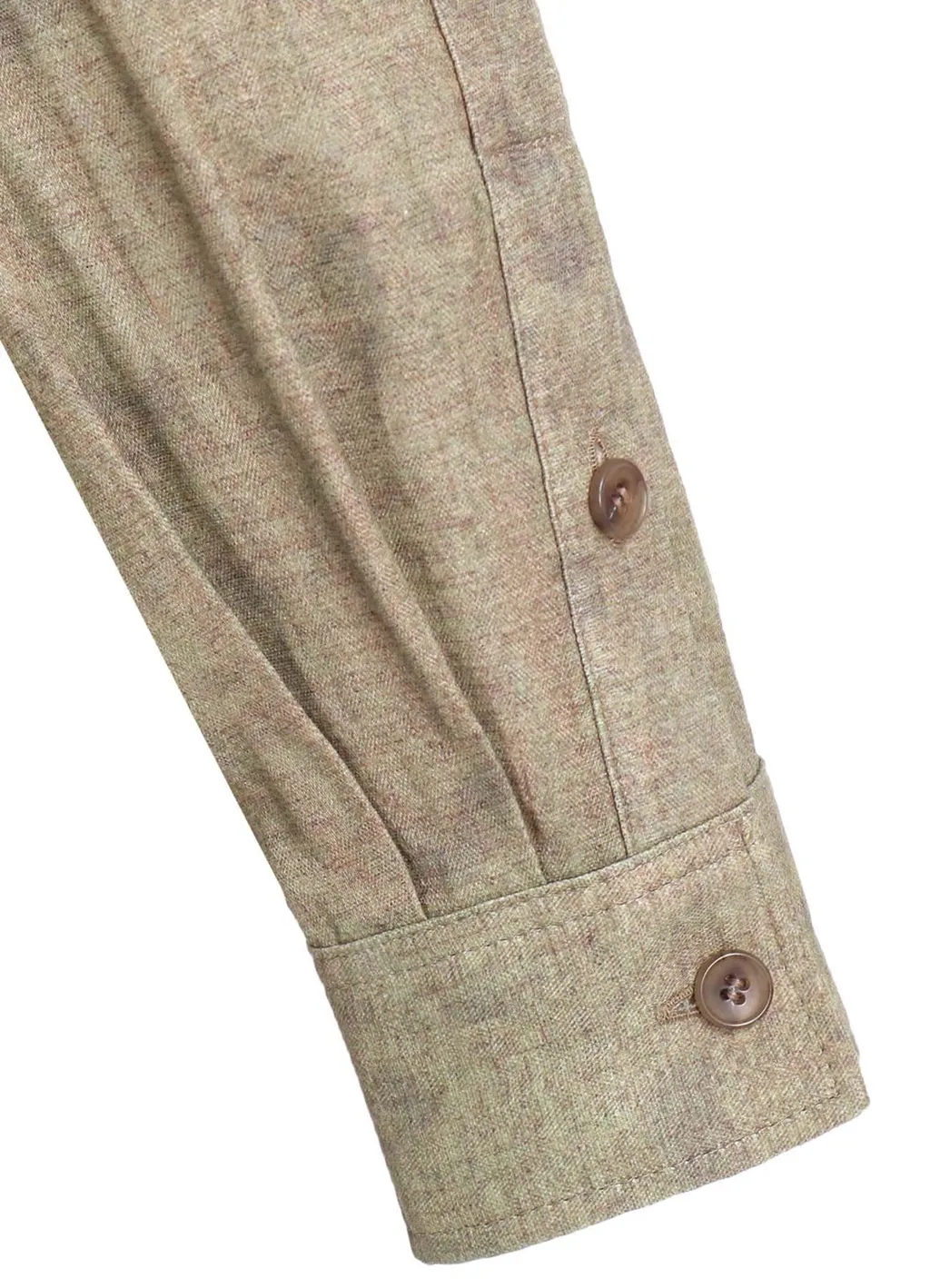 Cotton Linen Herringbone 5 Way Collar Tab Blouse