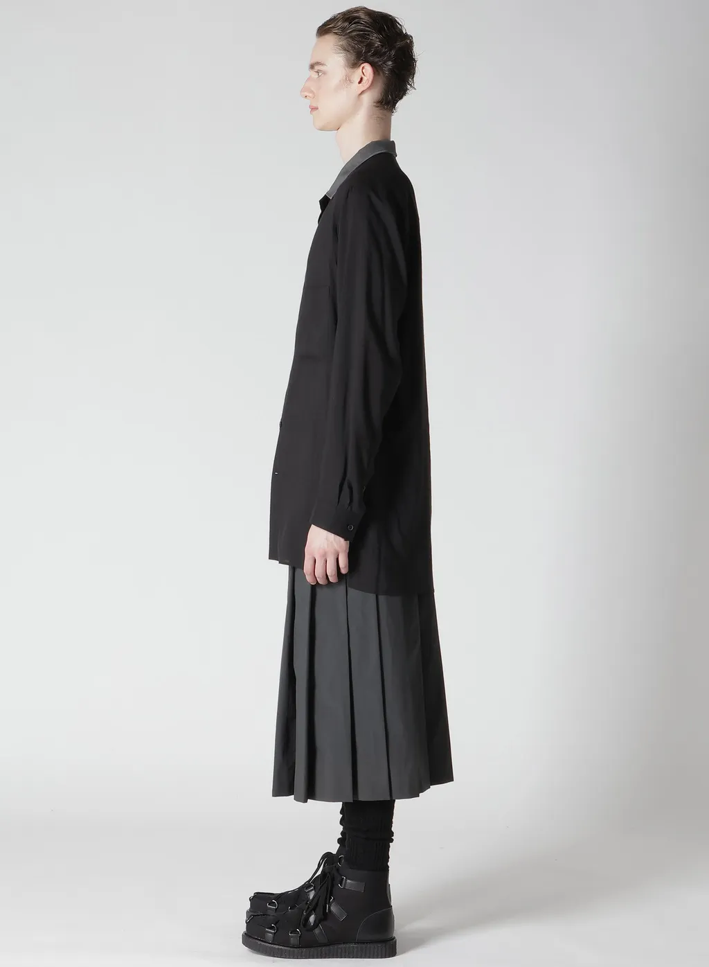 Cellulose Loan Open Collar B W/ Differnt Fabric