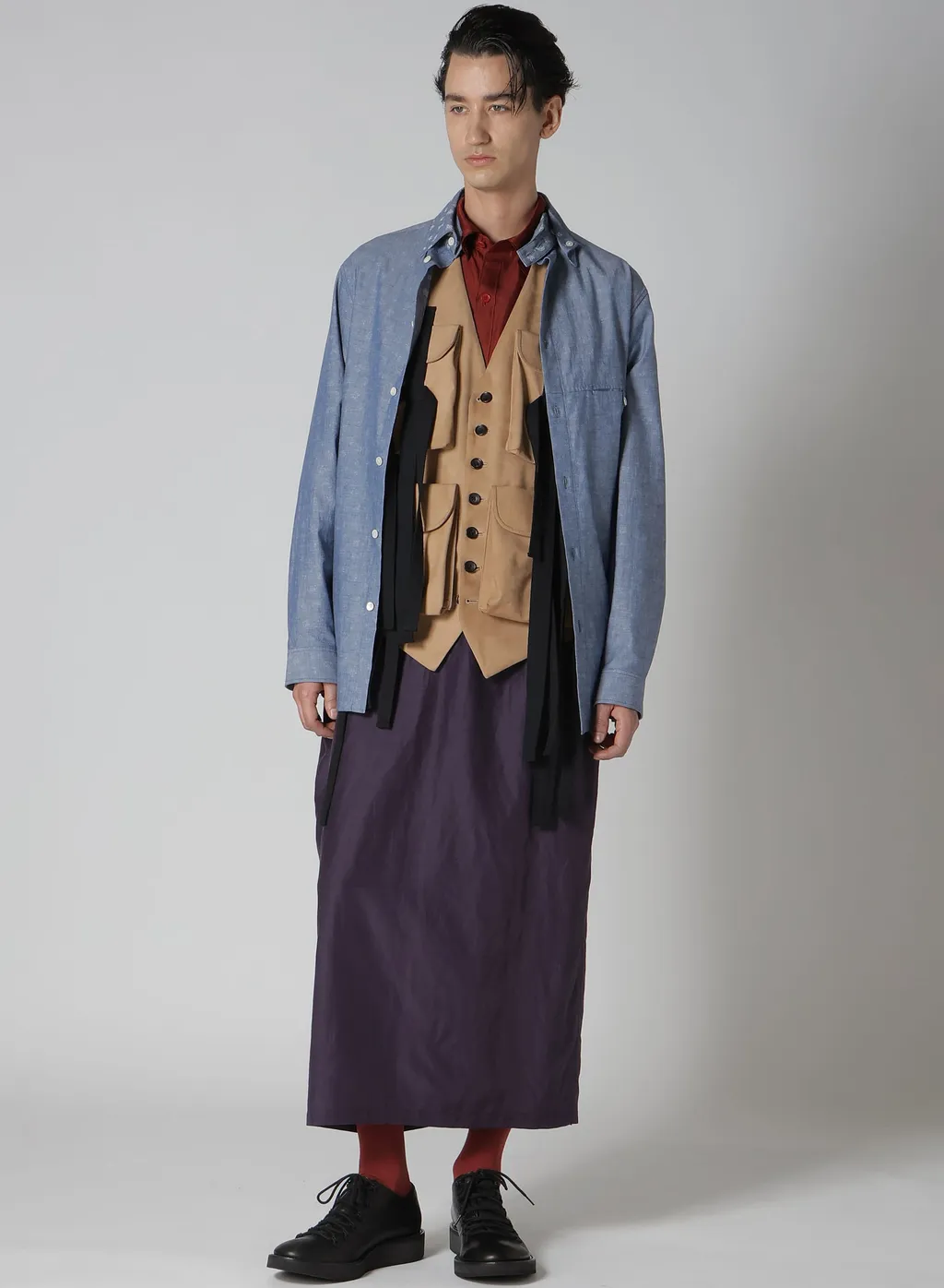 16M Twill Placket Tab Triple Collar Blouse
