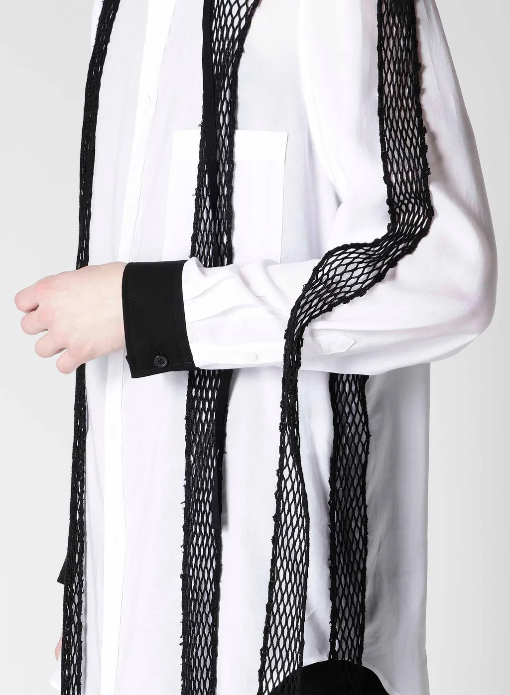 Cellulose Lawn Black Mesh Tp Blouse
