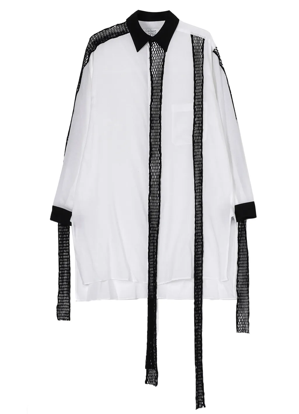 Cellulose Lawn Black Mesh Blouse