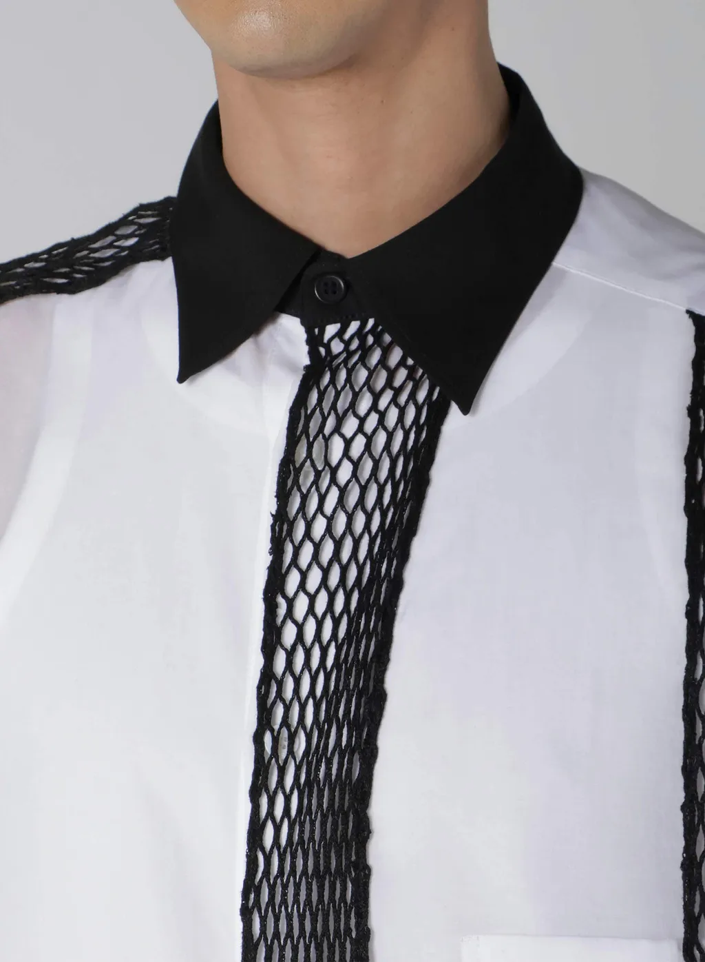 Cellulose Lawn Black Mesh Blouse