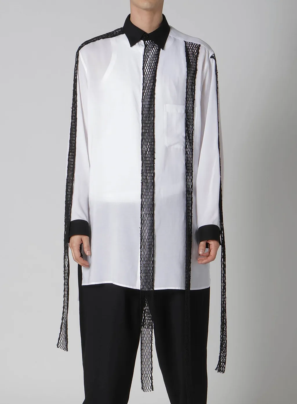 Cellulose Lawn Black Mesh Blouse