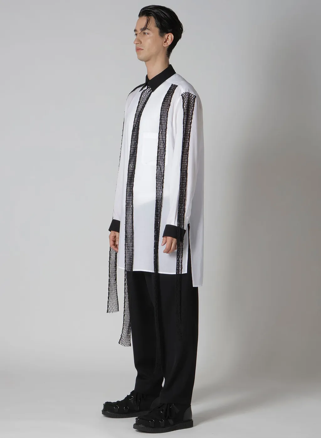 Cellulose Lawn Black Mesh Blouse