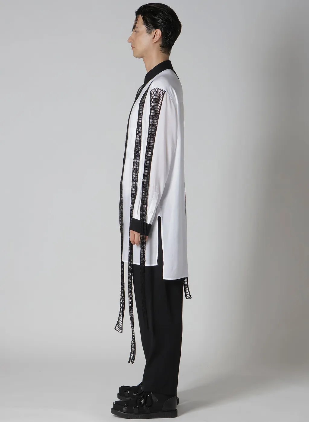 Cellulose Lawn Black Mesh Blouse