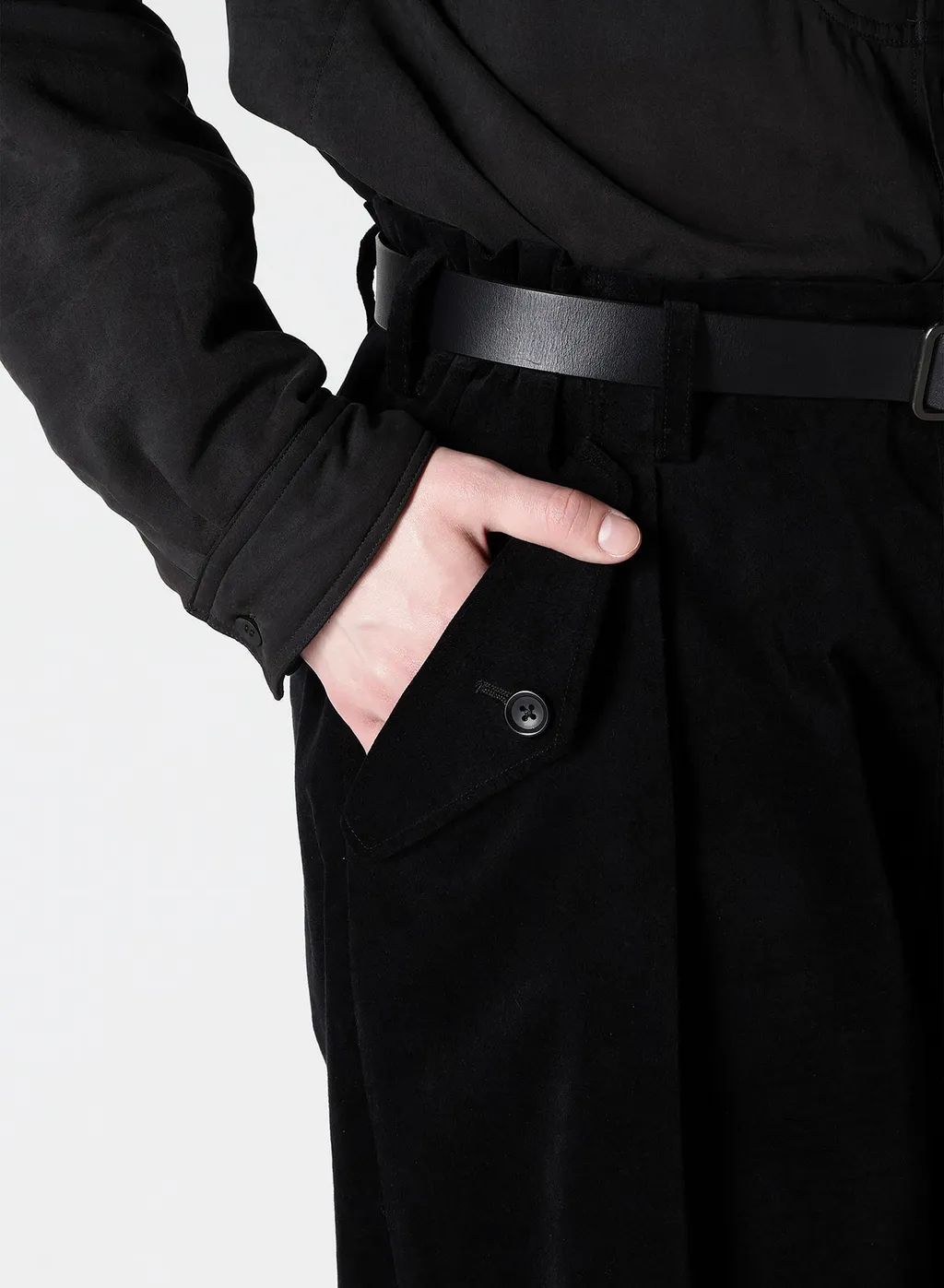 50C Velvet Tuck Pants