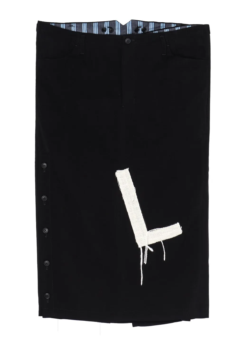 Cu/Ry/S Gabardine Patch Right Side Vents Skirt