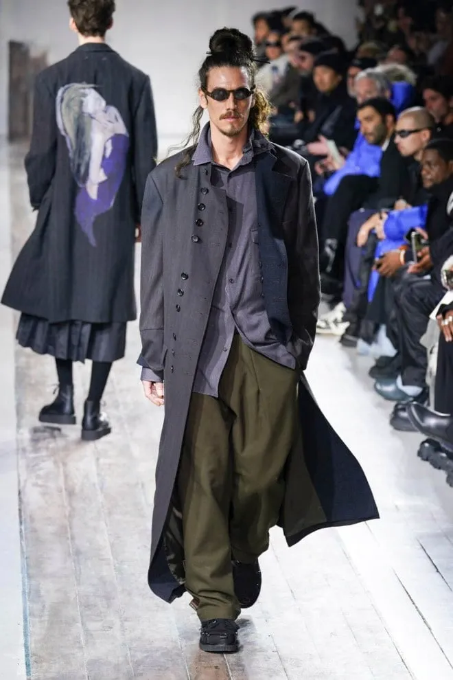 Khaki C/W Serge Hem Belt Pants