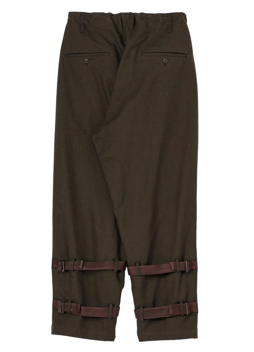 Khaki C/W Serge Hem Belt Pants