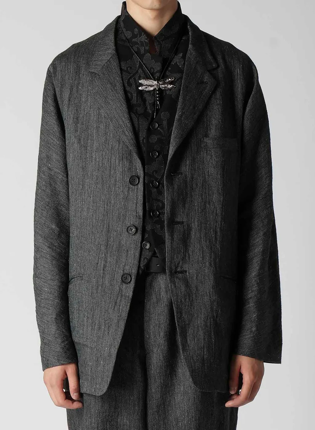 Flax Top Gabardine Raglan Sleeve Jacket
