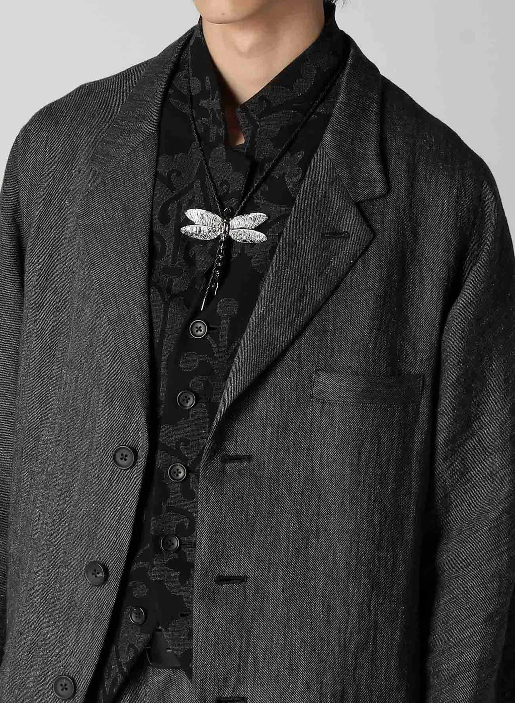Flax Top Gabardine Raglan Sleeve Jacket