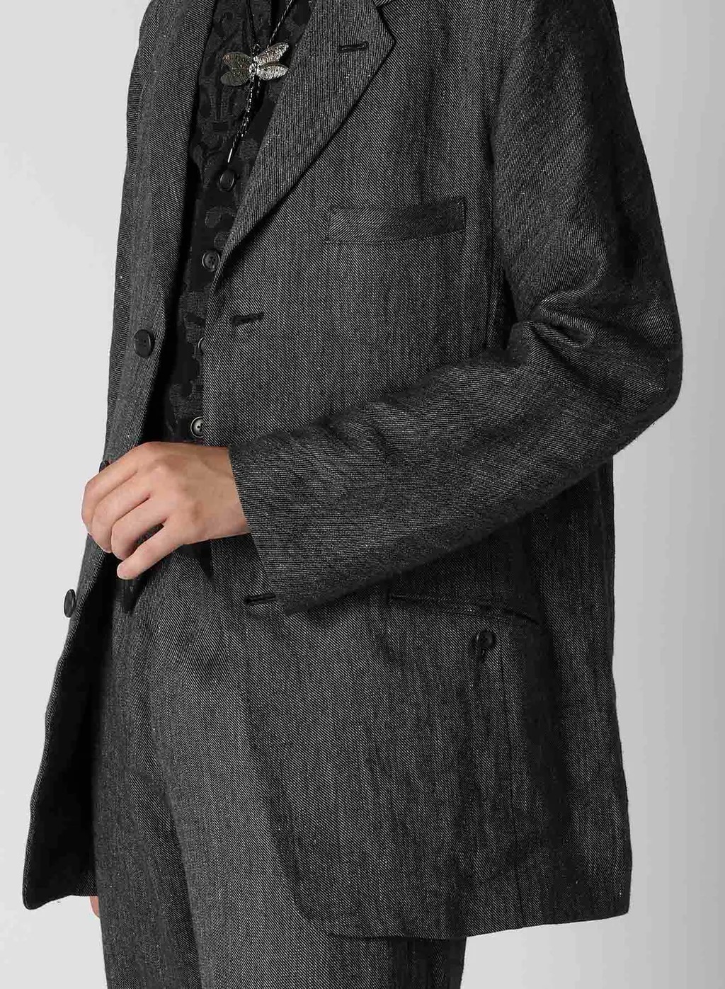 Flax Top Gabardine Raglan Sleeve Jacket