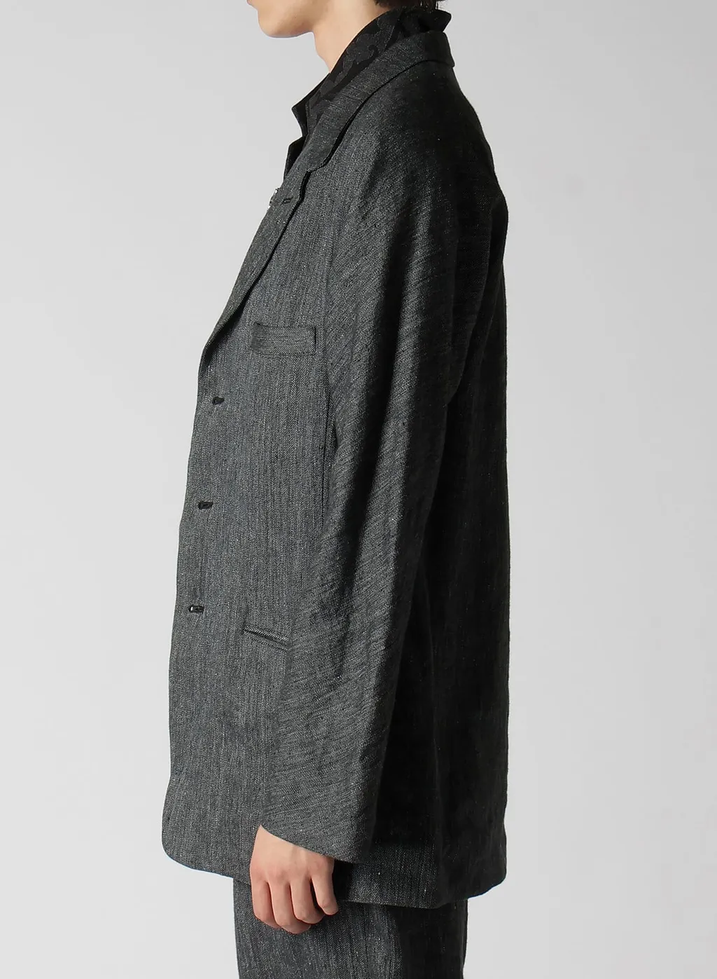 Flax Top Gabardine Raglan Sleeve Jacket
