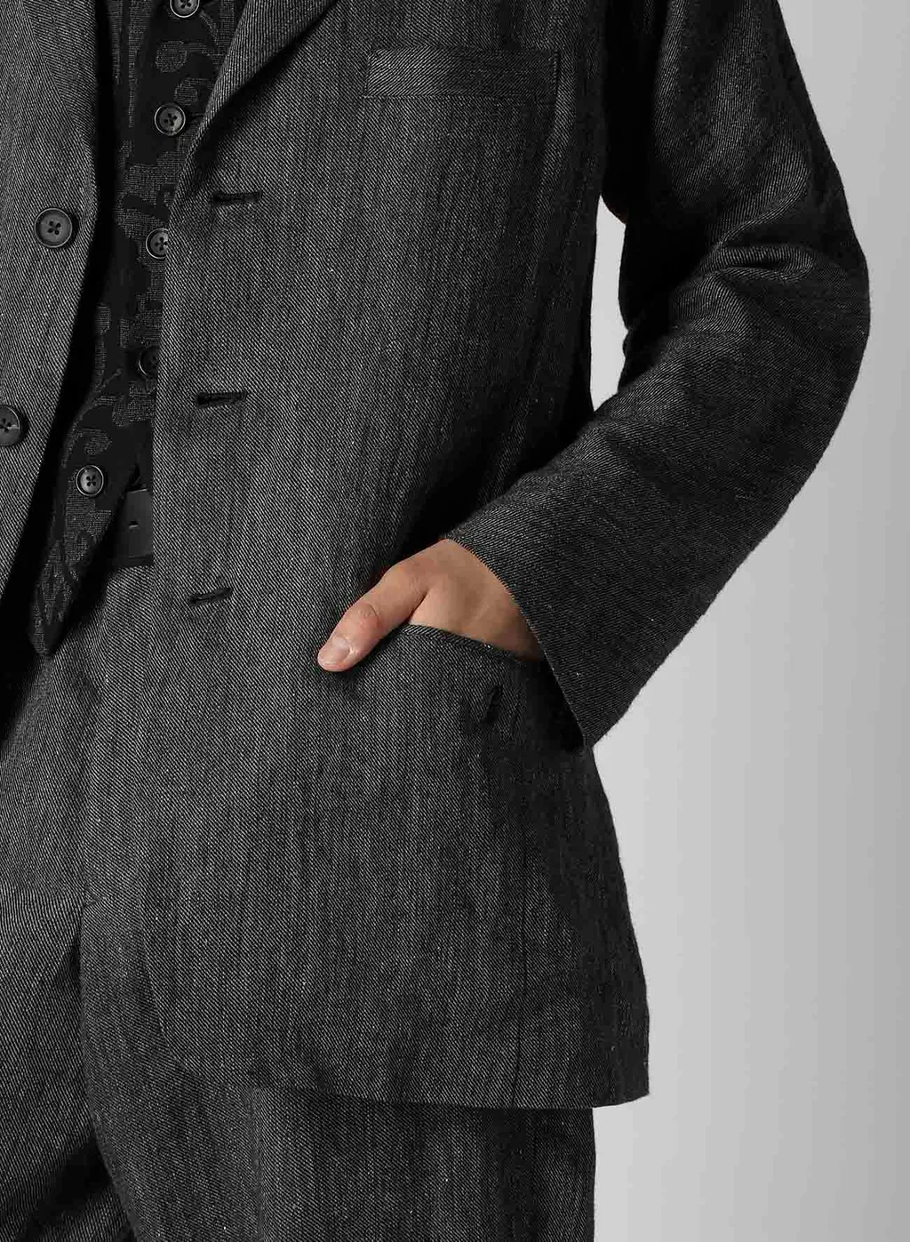 Flax Top Gabardine Raglan Sleeve Jacket