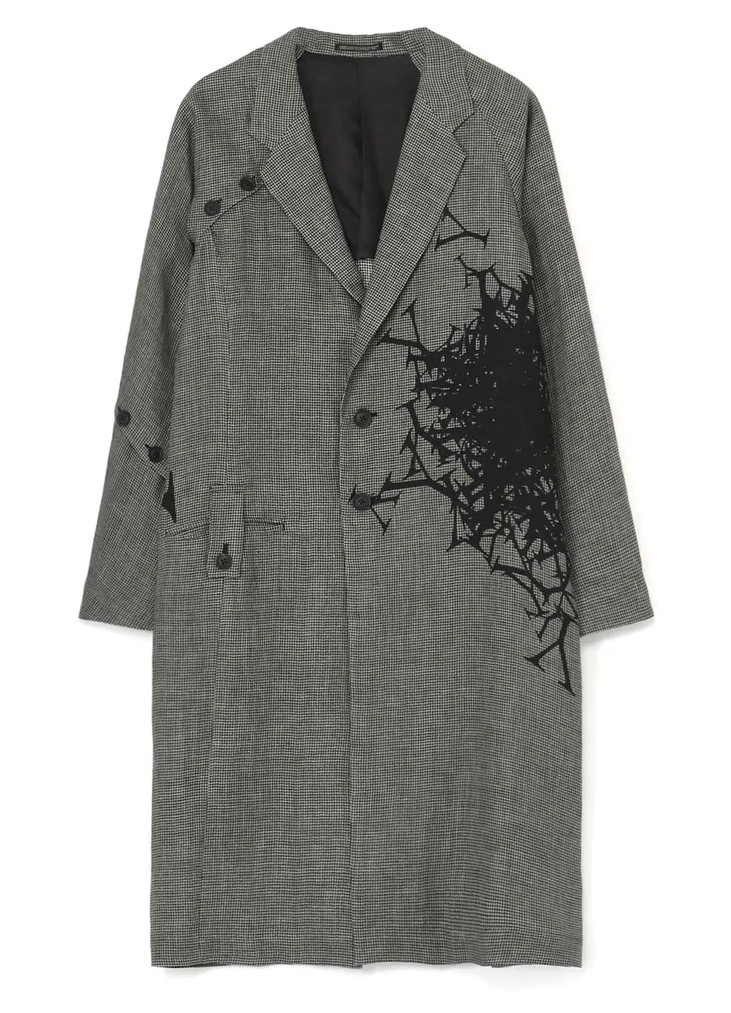 Patterned Multi Fabric Buttoned Jacket