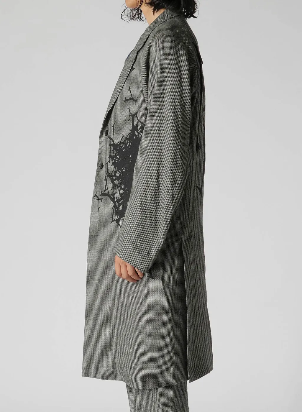 Patterned Multi Fabric Buttoned Jacket