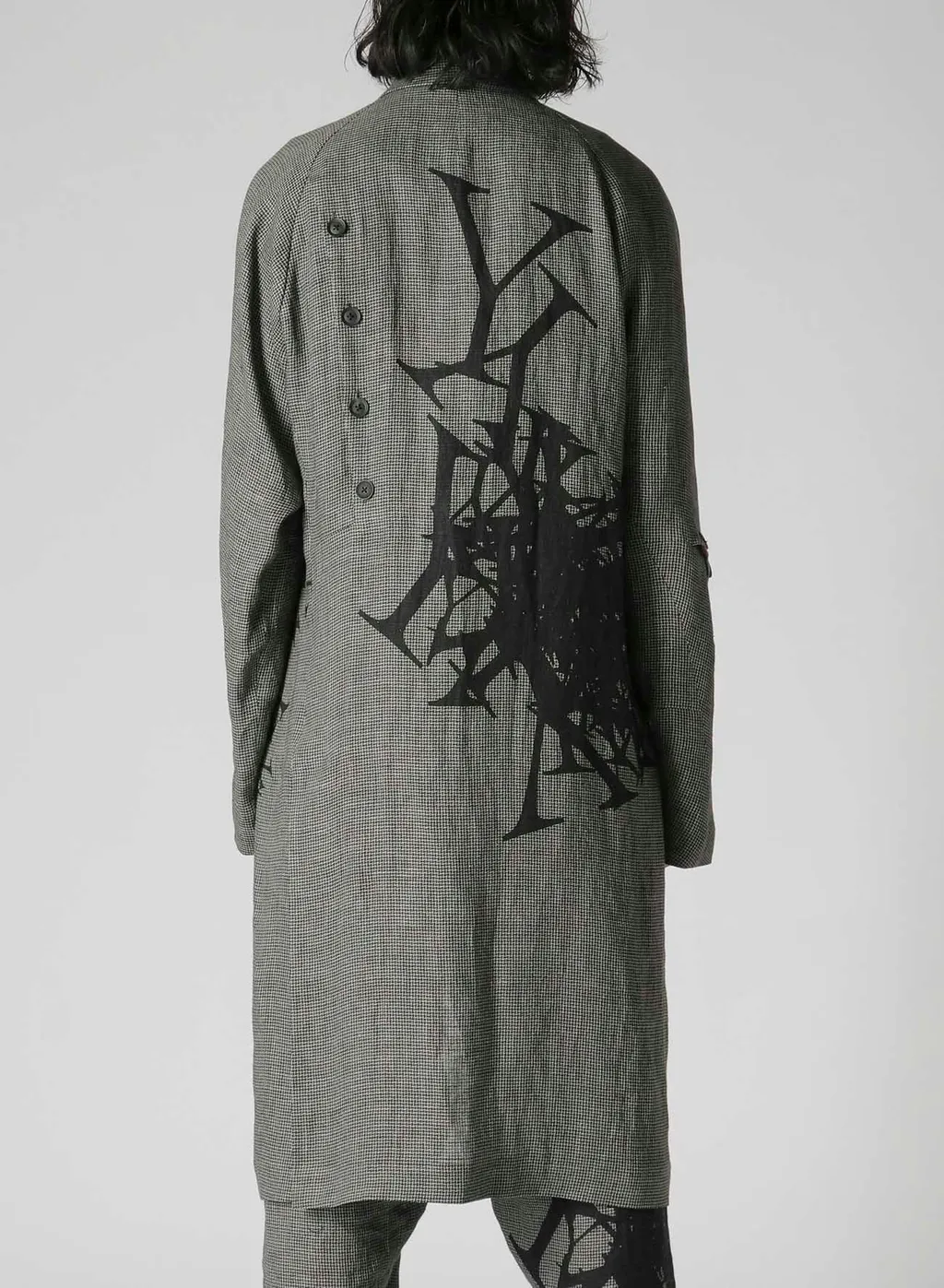 Patterned Multi Fabric Buttoned Jacket
