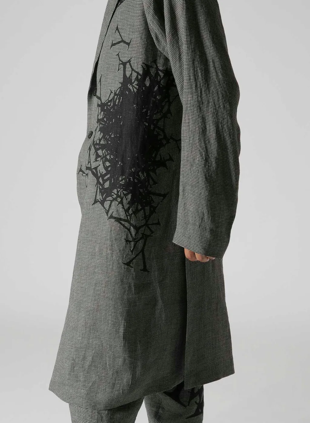Patterned Multi Fabric Buttoned Jacket