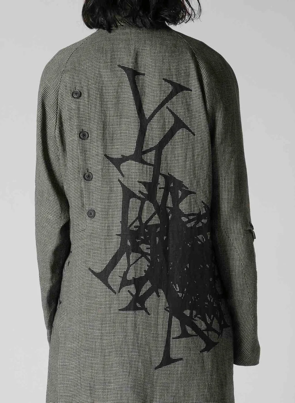 Patterned Multi Fabric Buttoned Jacket