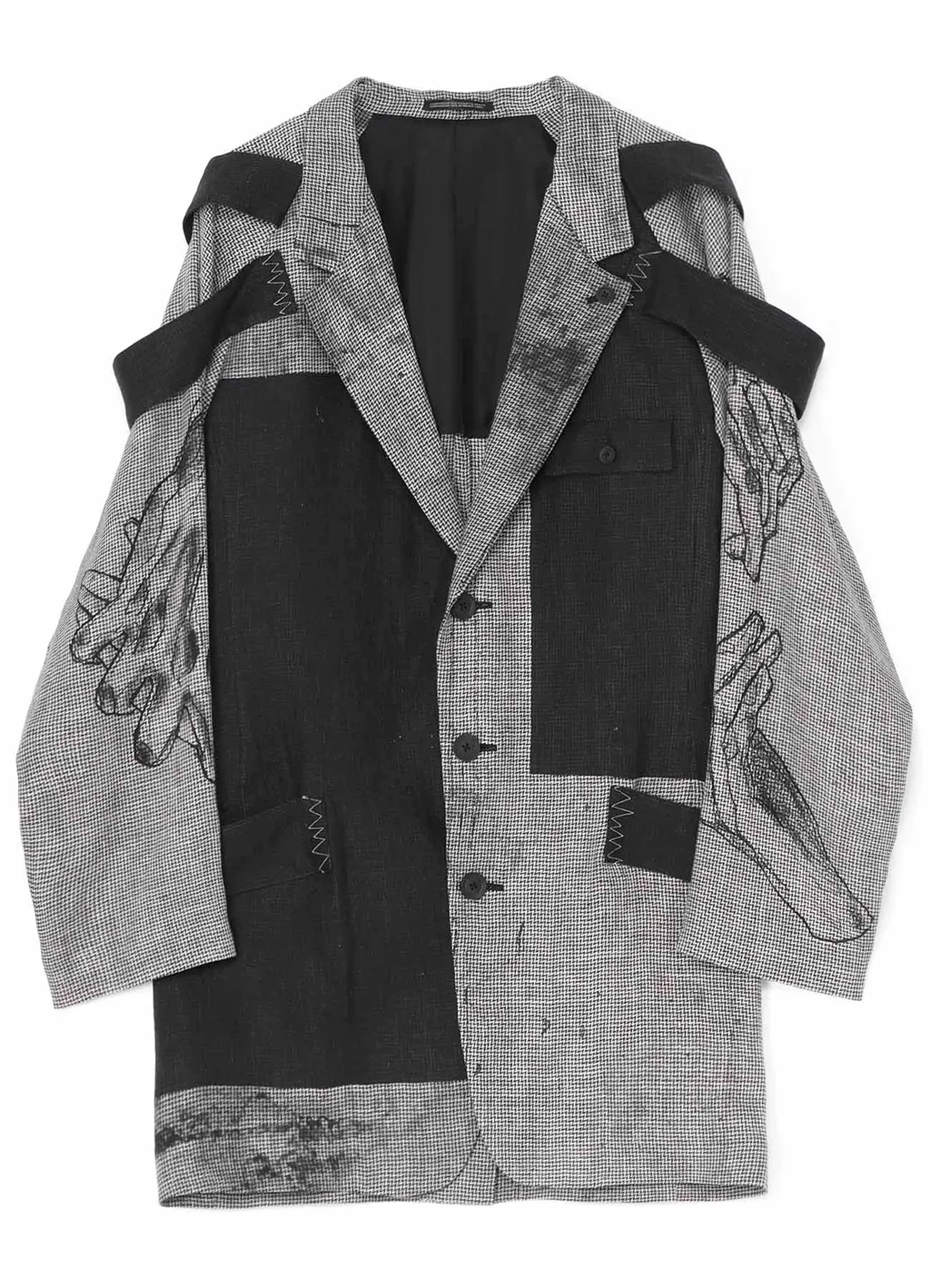 Dual Fabric Jacket With Shoulder Epaulettes