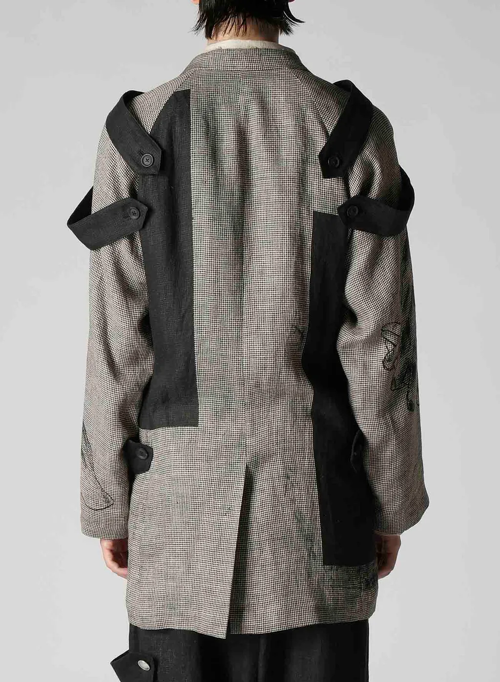 Dual Fabric Jacket With Shoulder Epaulettes
