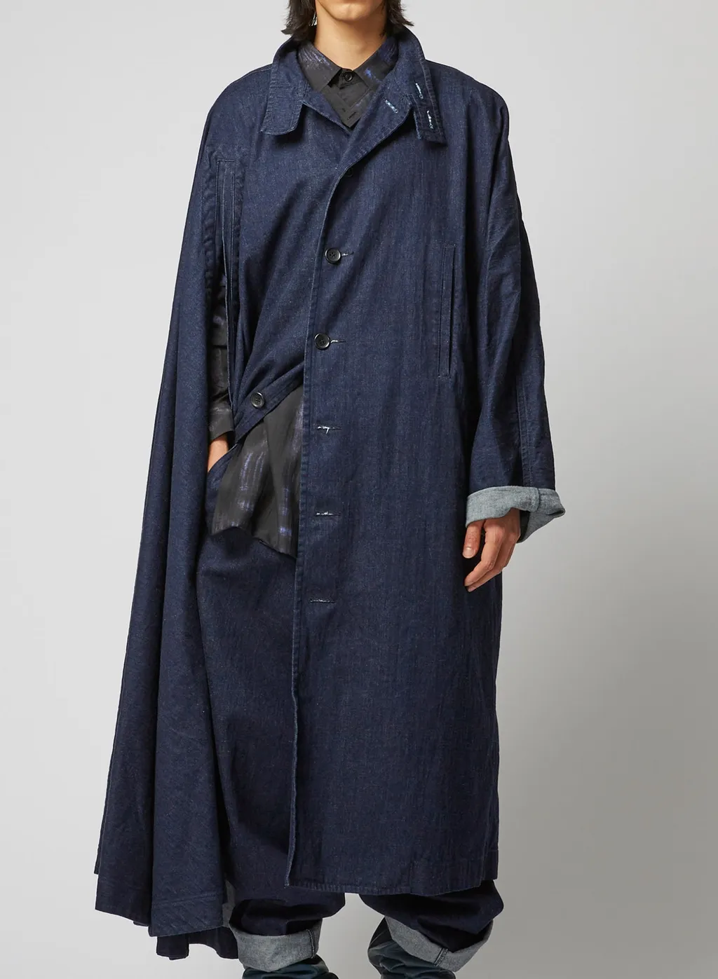 120Z Denim W-Right-Side Dolman Coat