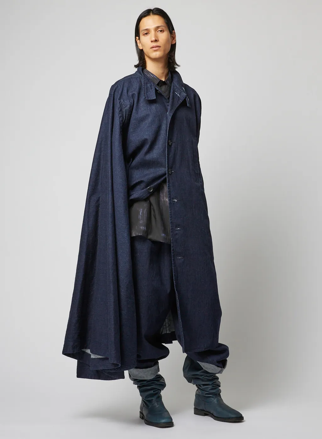 120Z Denim W-Right-Side Dolman Coat