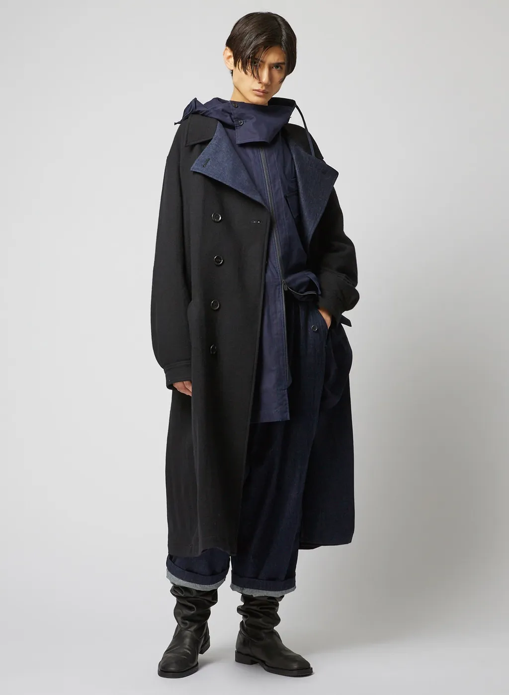 014/1+135/2 Flannel X Denim Coat