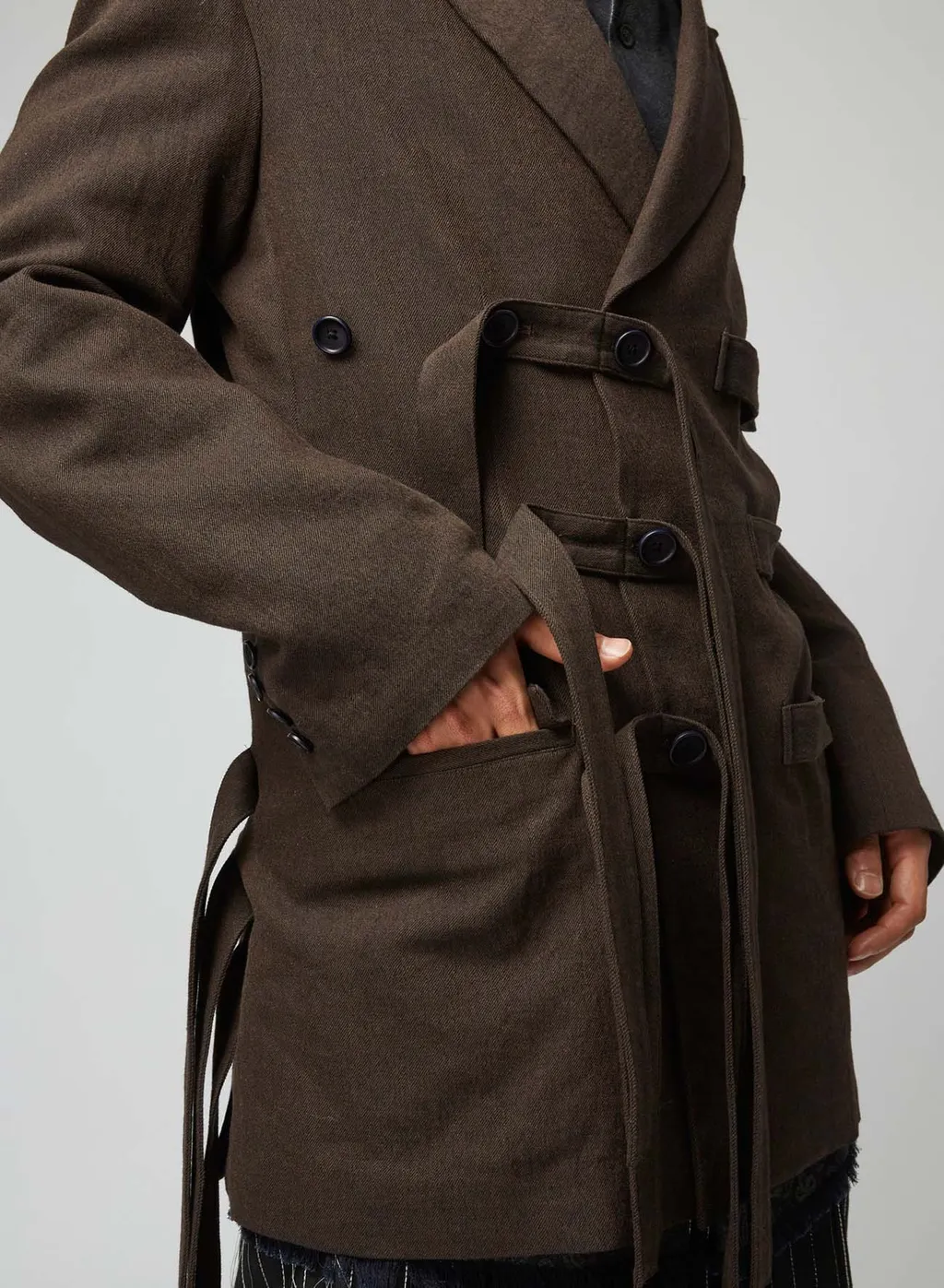 Khaki W/L/C W-Belted Double Jacket
