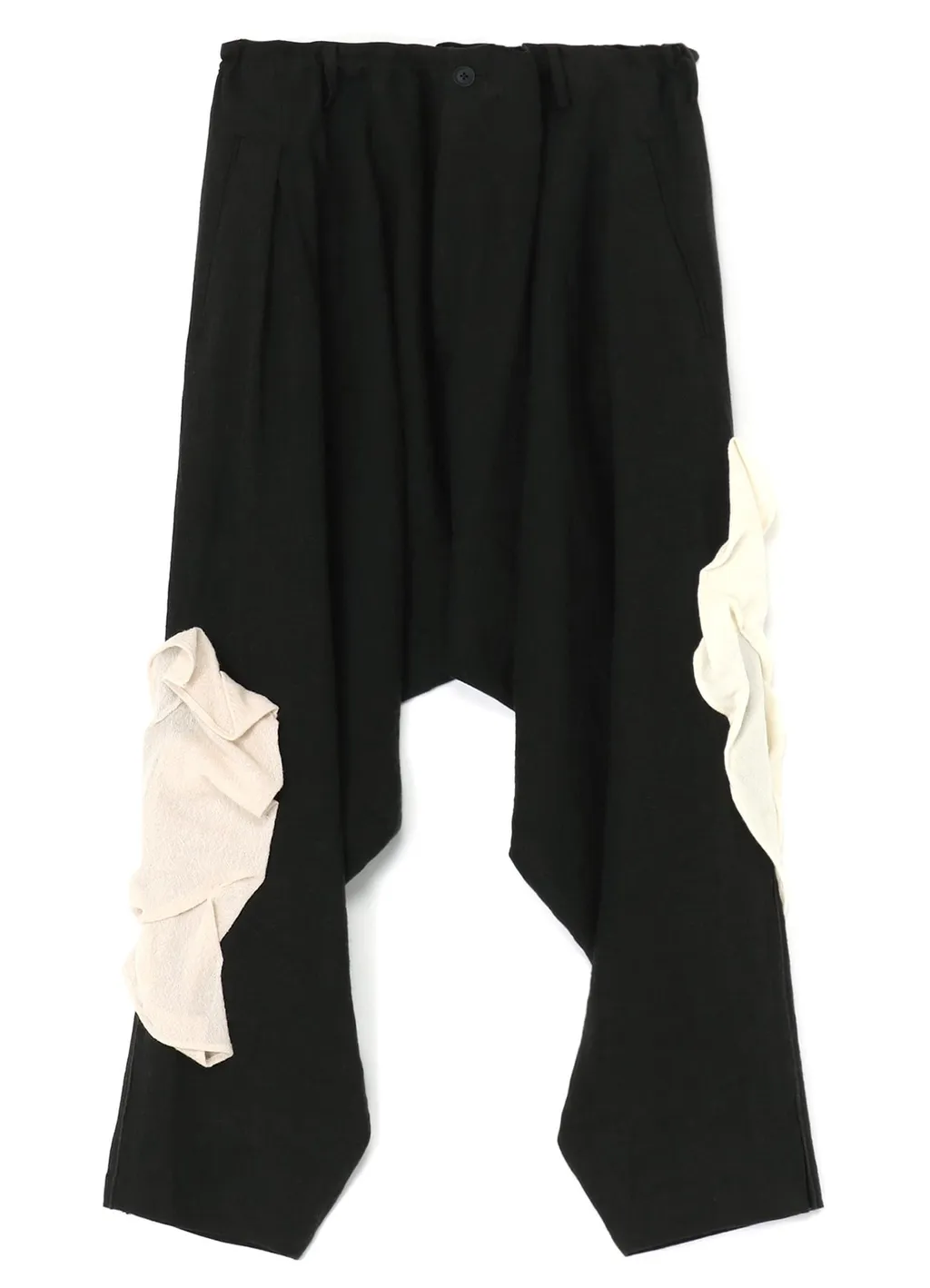 Ink Bkack Flax Wool Cloth Y-Deco F Draped P