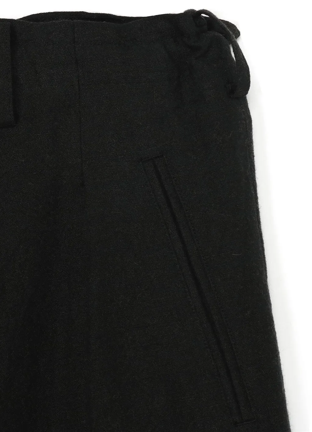 Ink Bkack Flax Wool Cloth Y-Deco F Draped P