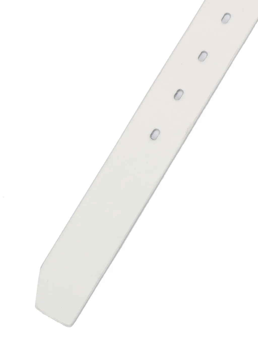 White Leather 30Mm Plain Belt