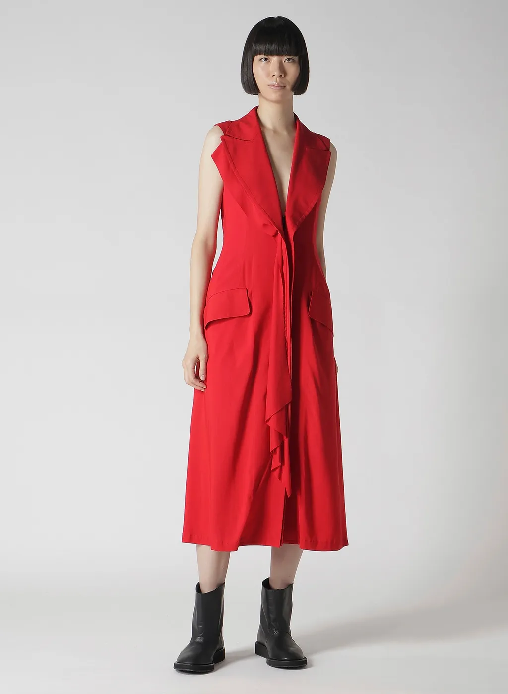 Ry Lawn Front Draped Sleeveless Dress